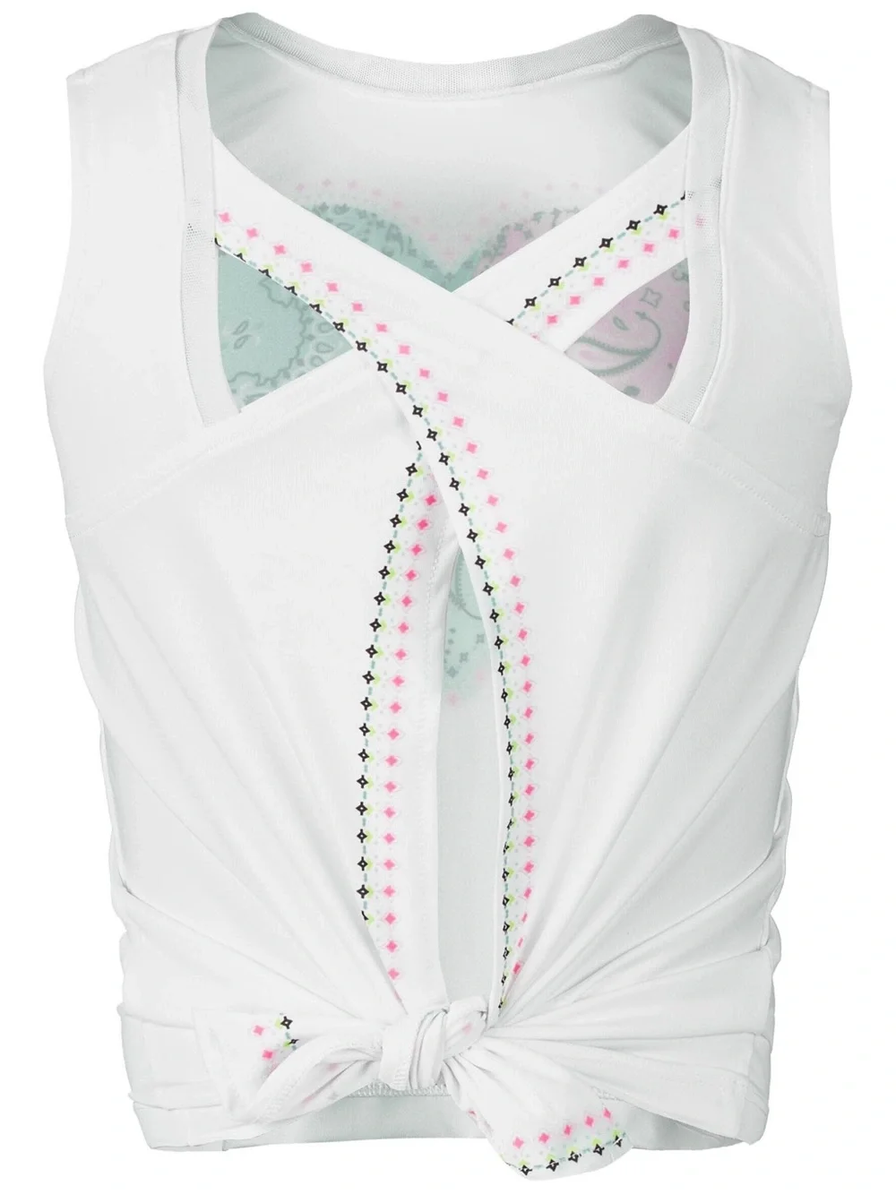 Kids Lucky in Love 2 pc. Bandana Halter Top Bright Pastel Skort Set L 1
